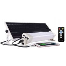 Kit panel solar 12 w led control remoto USB detector presencia