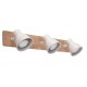 Regleta Miko focos orientables madera metal blanco