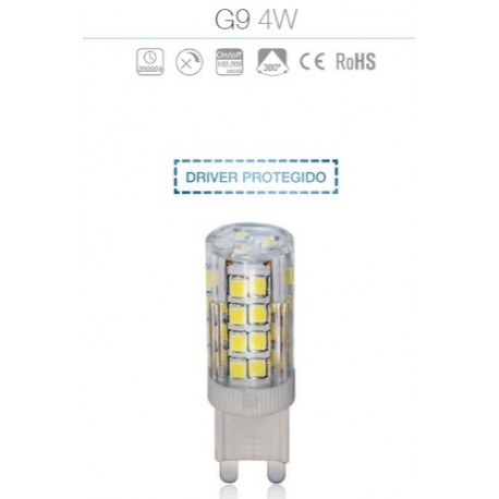 Lámpara bombilla G9 4w led sin retorno -driver protegido- A++