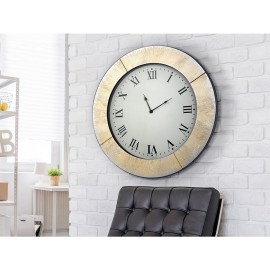 Reloj redondo con marco espejo Aurora oro 60 cm