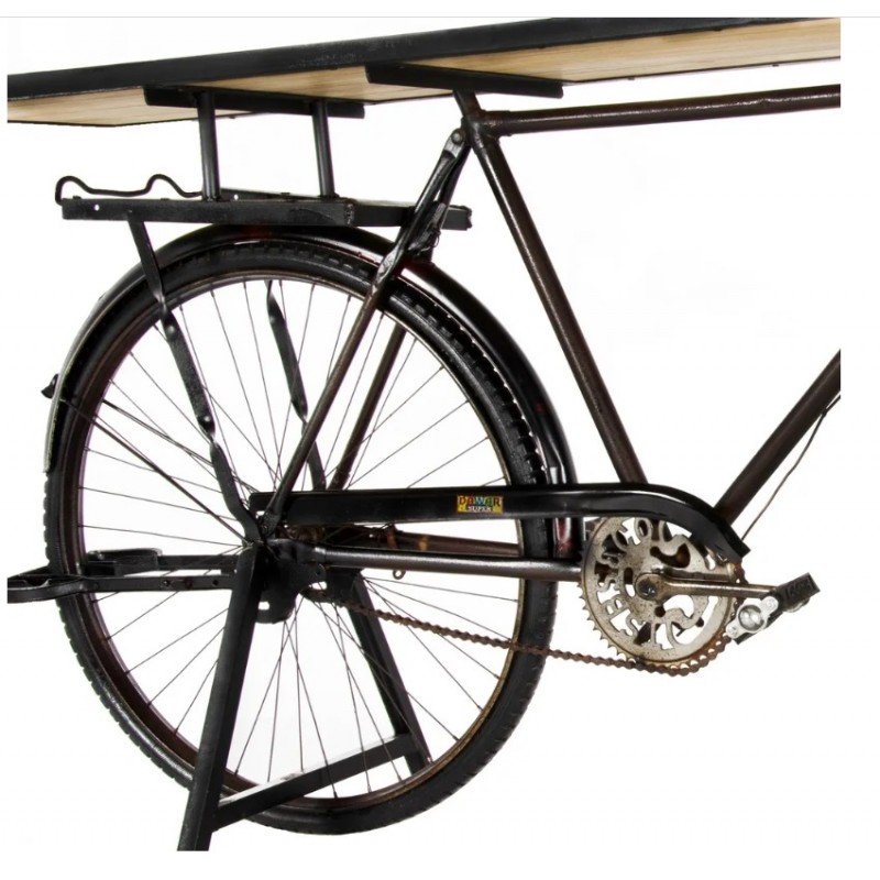 Dinámica Adelante Informar Mueble consola bicicleta hierro madera