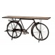 Consola diseño bicicleta hierro madera