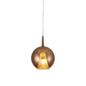 Elsa * Colgante Cristal Bola - E27 - Cobre + Opal ( Sin Base)