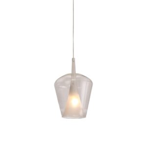 Elsa * Colgante Cristal Campana - E27 - Transparente + Opal (Sin Base
