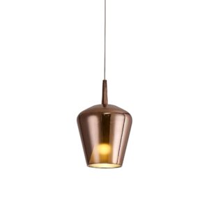 Elsa * Colgante Cristal Campana - E27 - Cobre + Opal ( Sin Base)