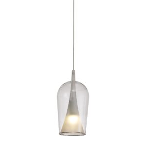 Elsa * Colgante Cristal Copa - E27 - Transparente + Opal (Sin Base)
