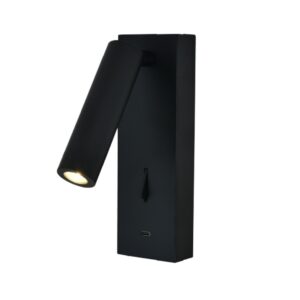 TARIFA III * APLIQUE LECTOR LED 3W 3000K NEGRO TYPE-C CARGADOR