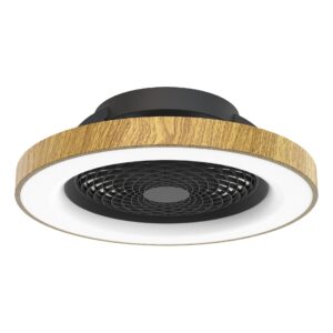 Tibet * Ventilador Madera/Negro 35W Plafon Led 70W Con Mando Y App