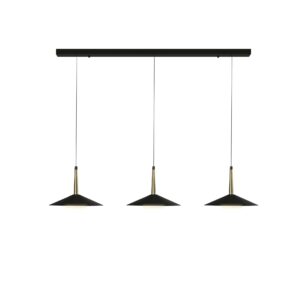 Orion * Lampara Lineal Negro/Cuero 3L Led 24W 3000K
