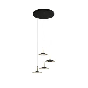 Orion * Colgante Circular Negro/Cuero 4L Led 32W 3000K