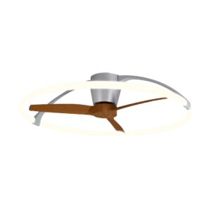 Nepal * Ventilador Plata/Nogal Led Con Mando