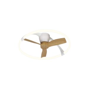 Nepal Mini * Ventilador Blanco/Madera Led Con Mando