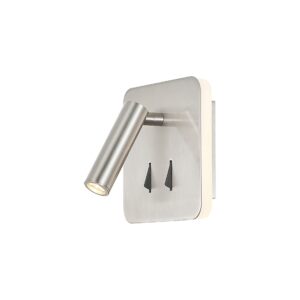 Cayman Sq* Aplique Satin Nickel Lector Led 3W+6W 3000K