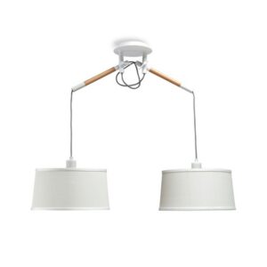 NORDICA *BLANCO/MADERA* LAMPARA 2L (2 BRAZOS)
