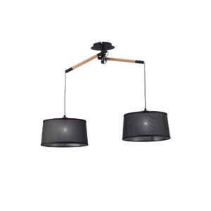 ***Ofer/Des*** Nordica *Negro/Wood* Lampara 2L (2 Brazos)