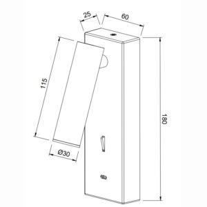 TARIFA II * APLIQUE LECTOR LED 3W 3000K CUERO TYPE-C CARGADOR