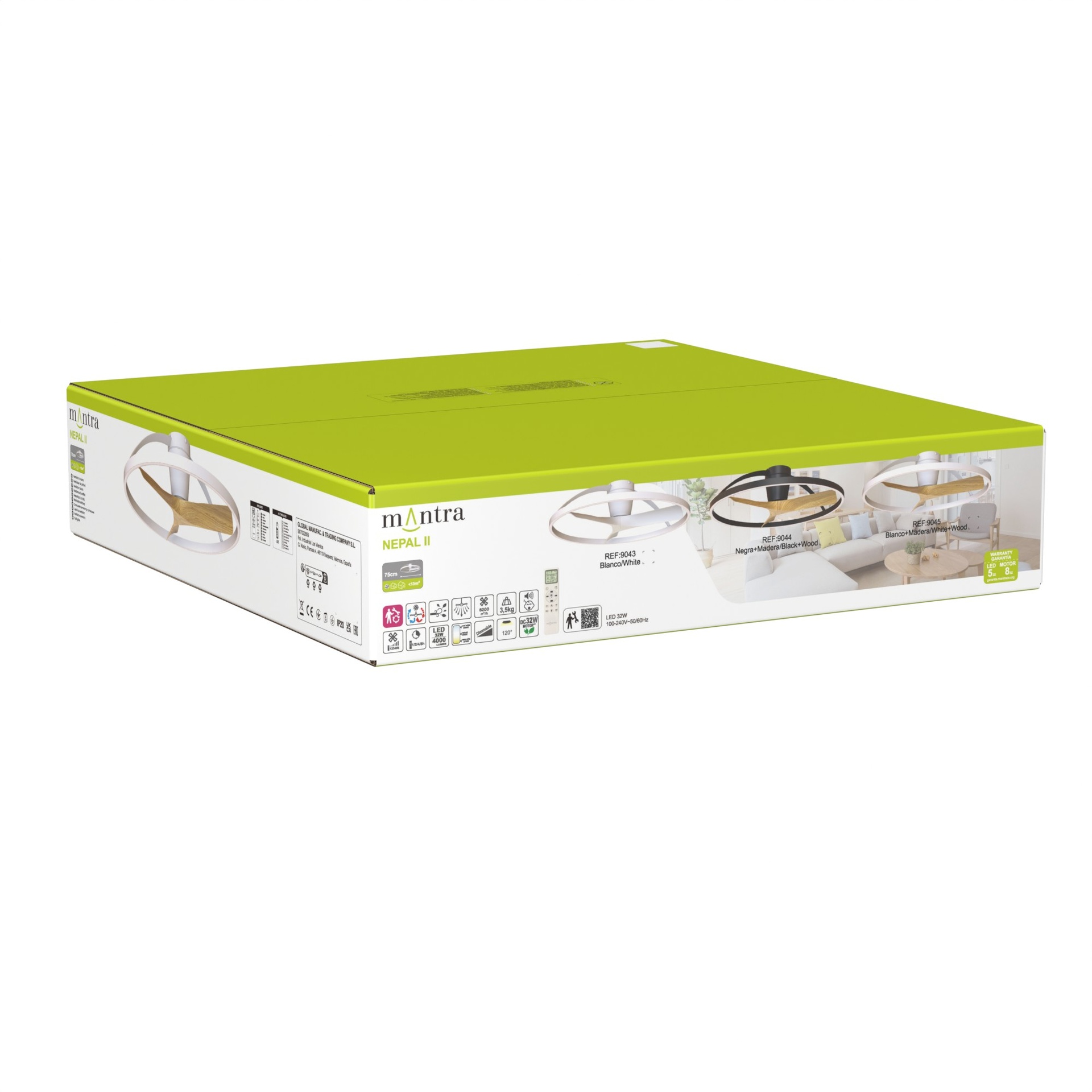 NEPAL II * VENTILADOR / PLAFON LED - NEGRO - Imagen 11