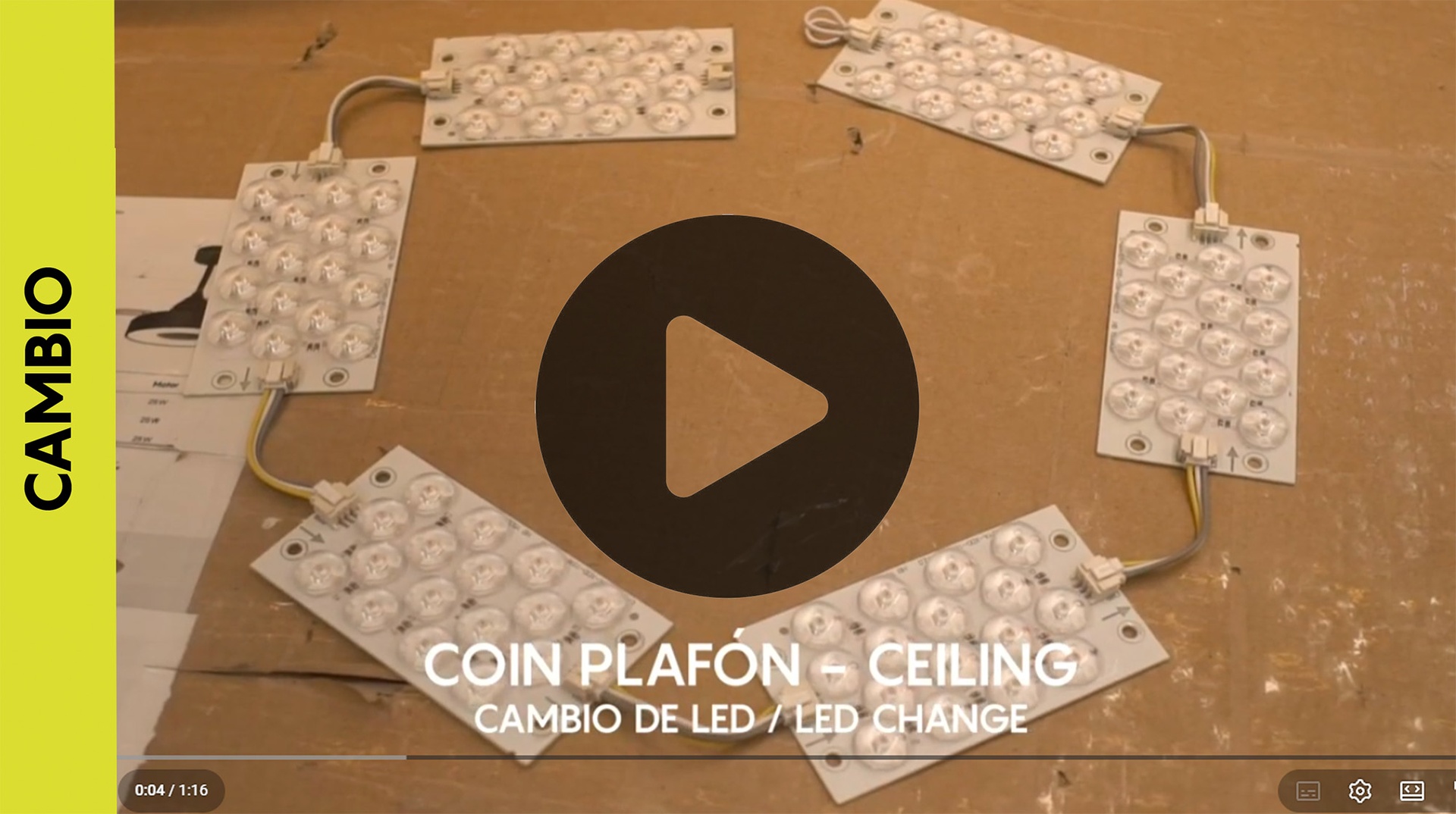 Coin * Plafon Cuadrado Led 100W - 2700-5000K - Con Mando - Madera - Imagen 3