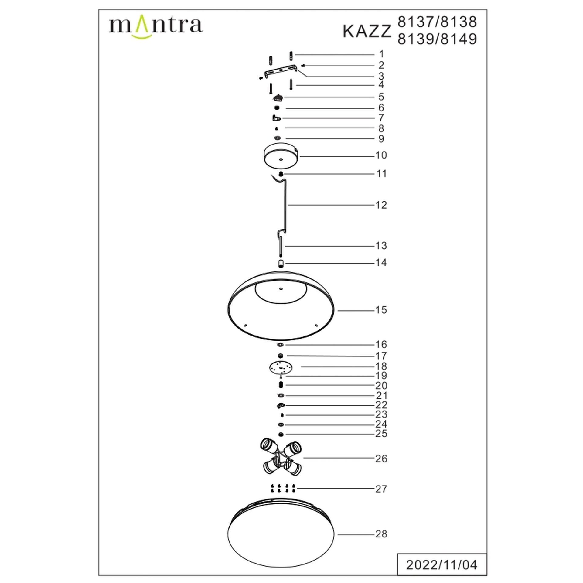 Kazz * Colgante Pequeño Blanco - E27 - Imagen 5