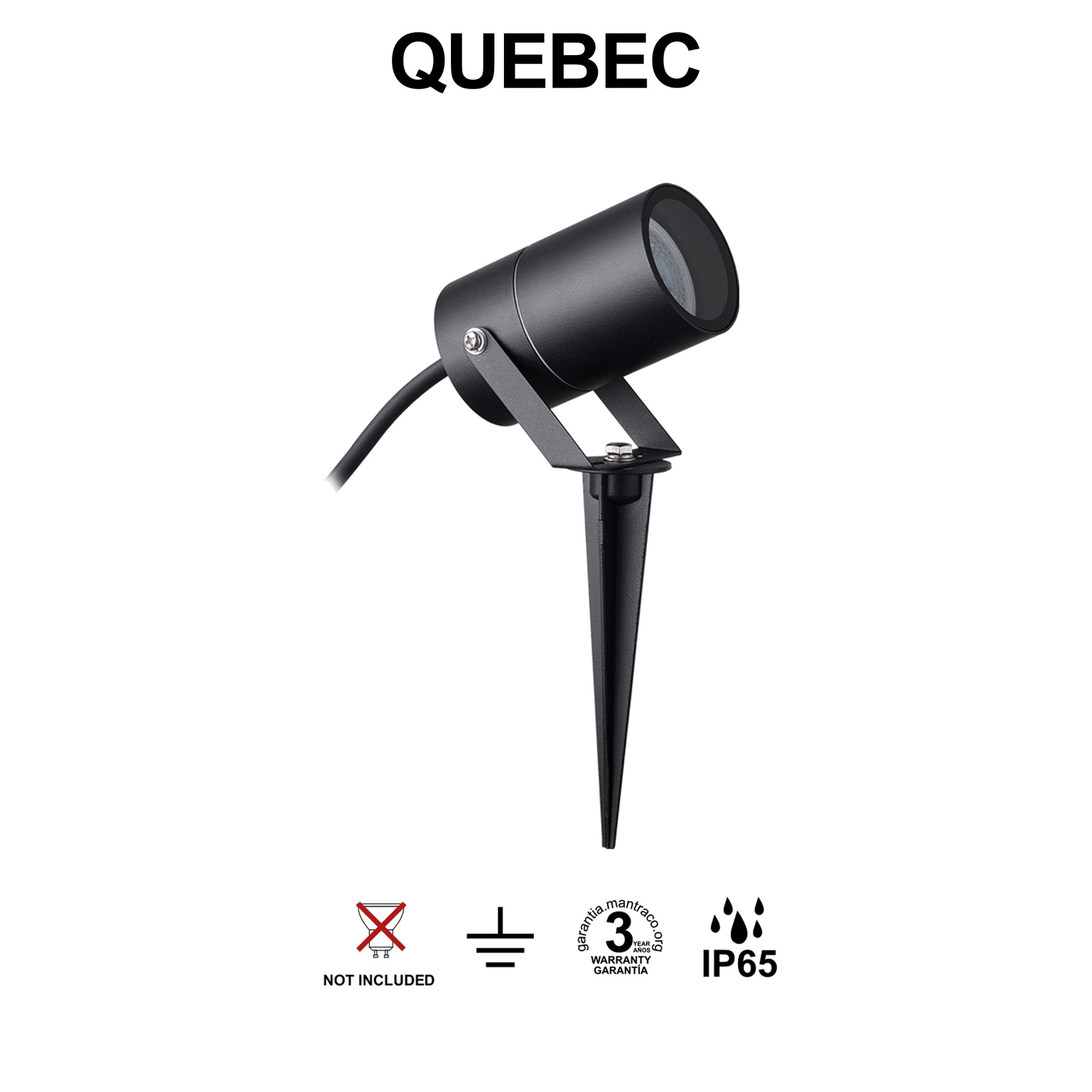Quebec * Piqueta Exterior Negra Ip65 Gu10 - Imagen 4