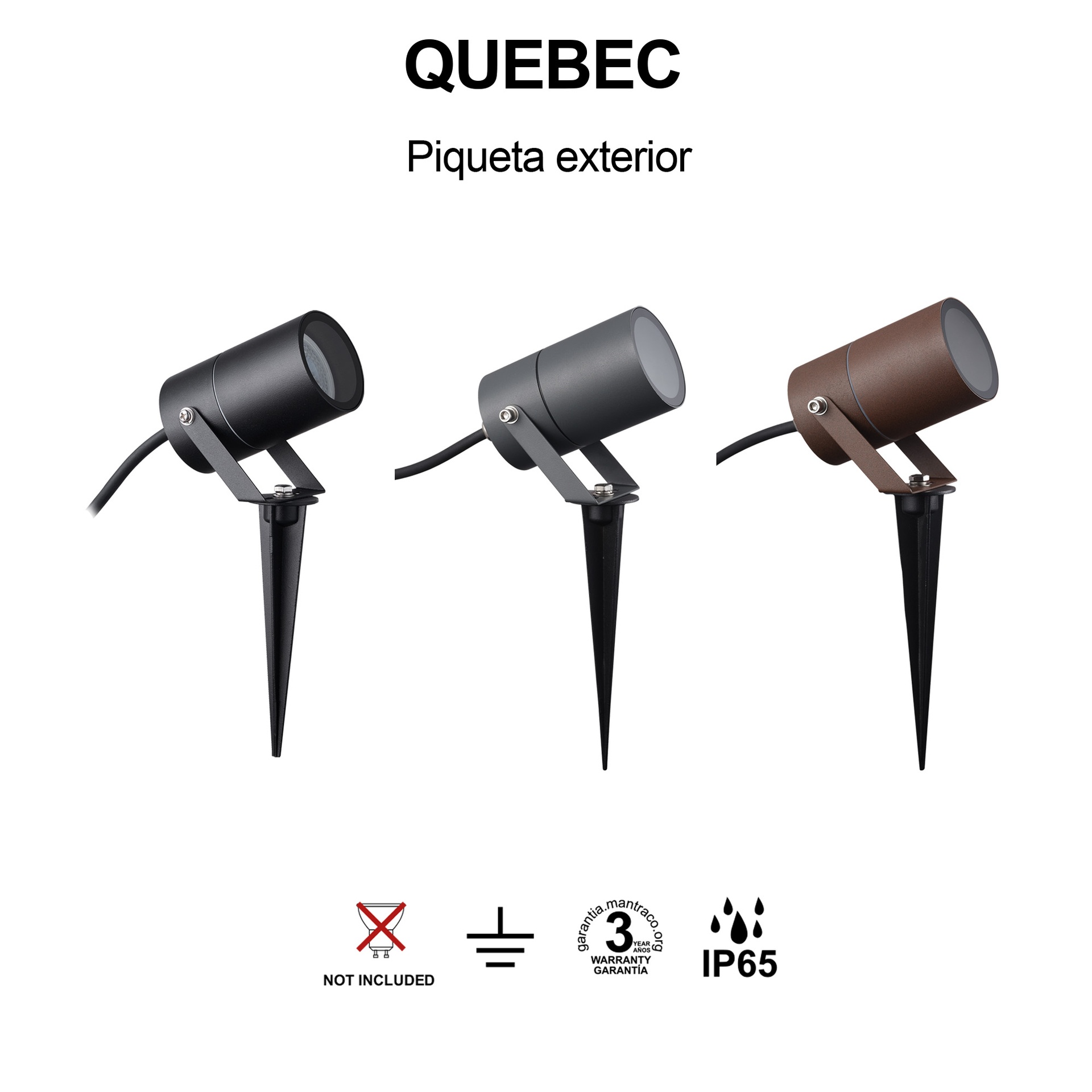 Quebec * Piqueta Exterior Negra Ip65 Gu10 - Imagen 9