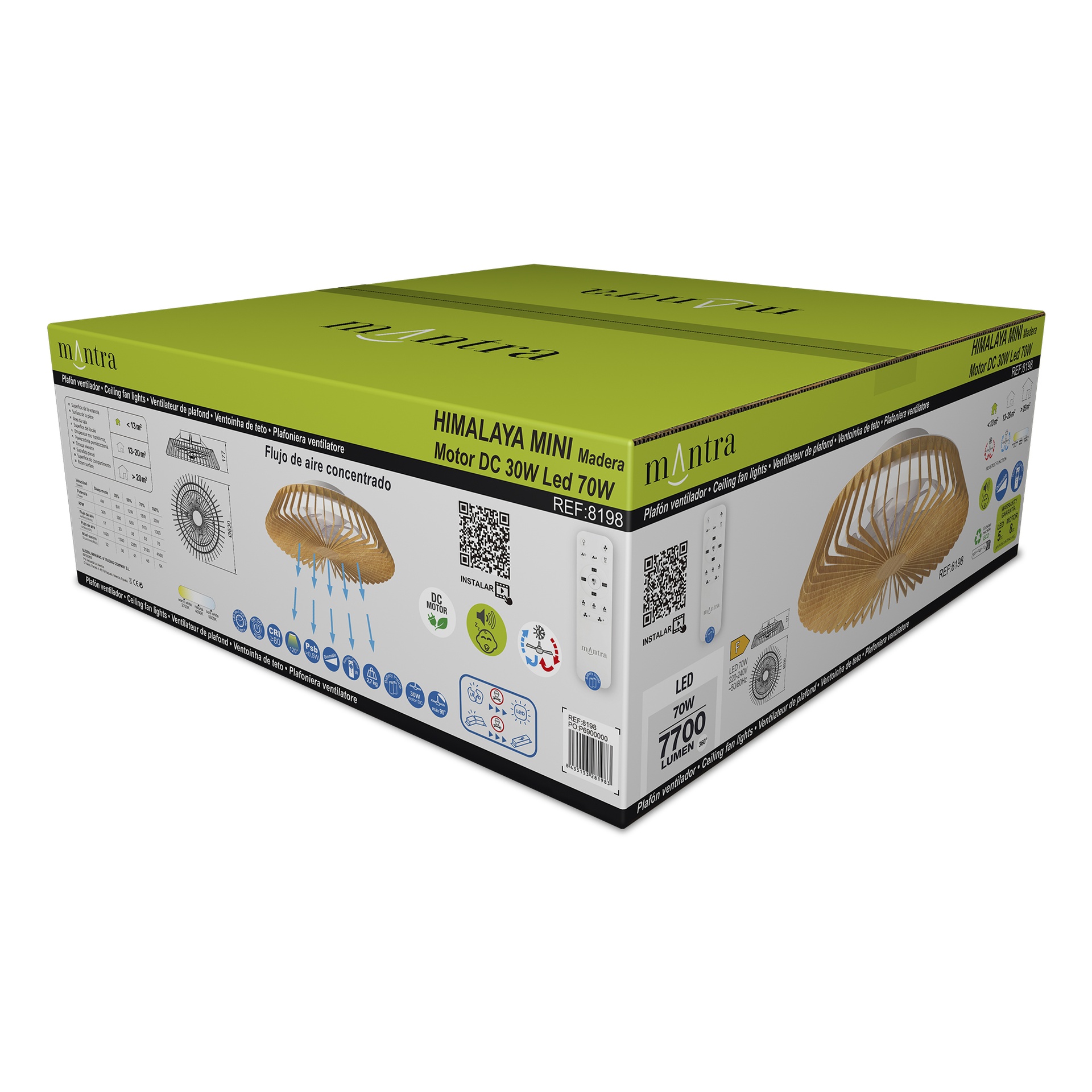 Himalaya Mini * Ventilador Madera Con Mando - Imagen 12