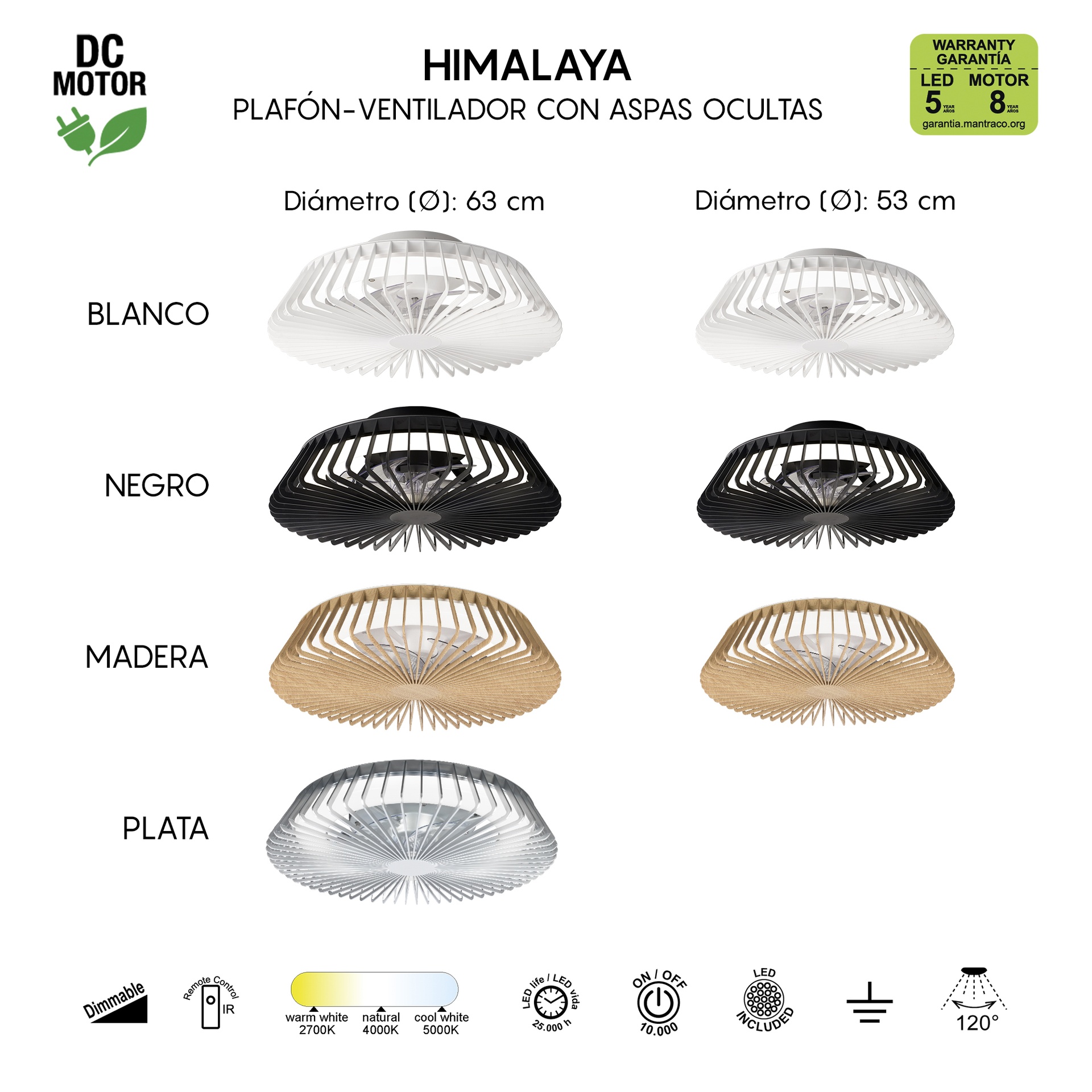 Himalaya Mini * Ventilador Madera Con Mando - Imagen 13