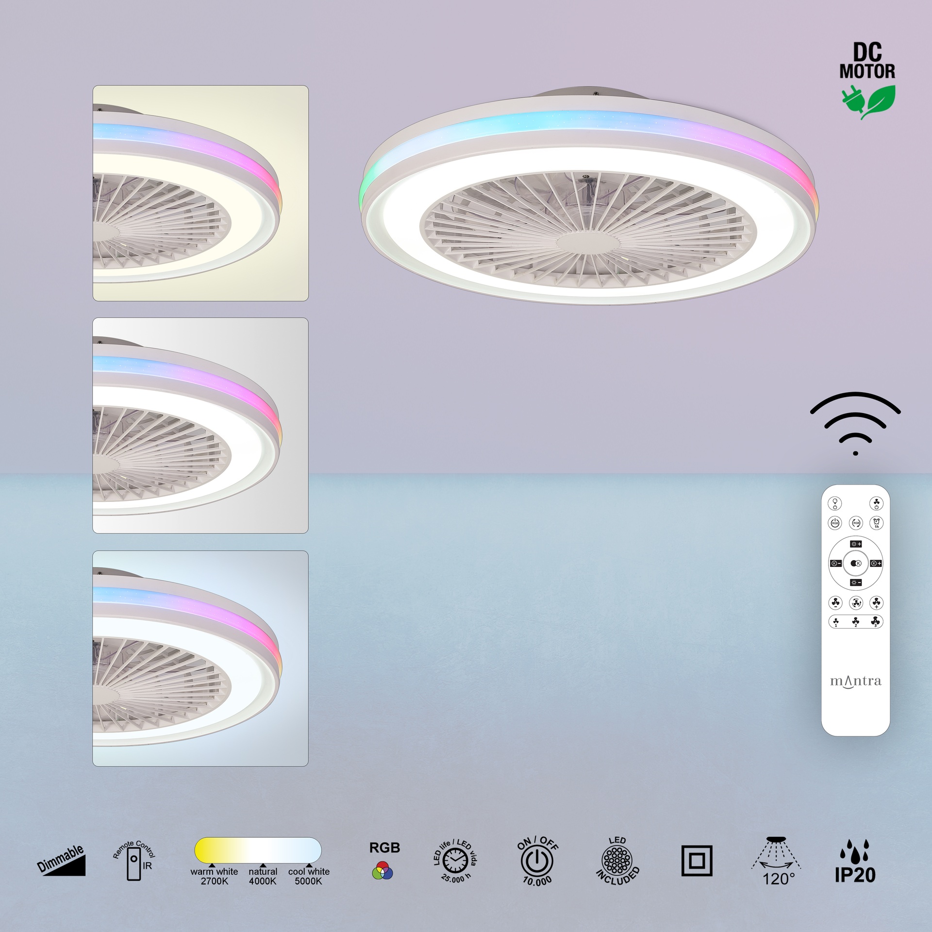 Gamer * Celiling / Fan - Black - Rgb - 47 Cm - 4200 Lms - Imagen 9