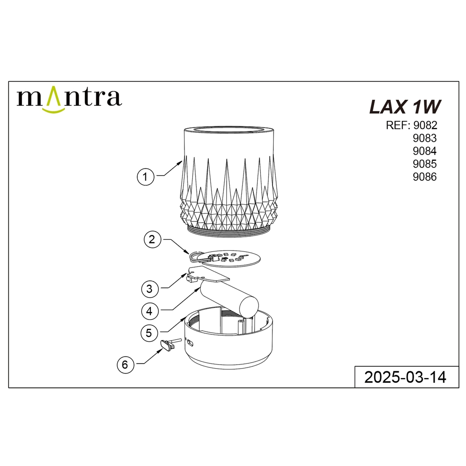 LAX * SOBREMESA 1W 3000K NEGRO NICKEL - Imagen 6