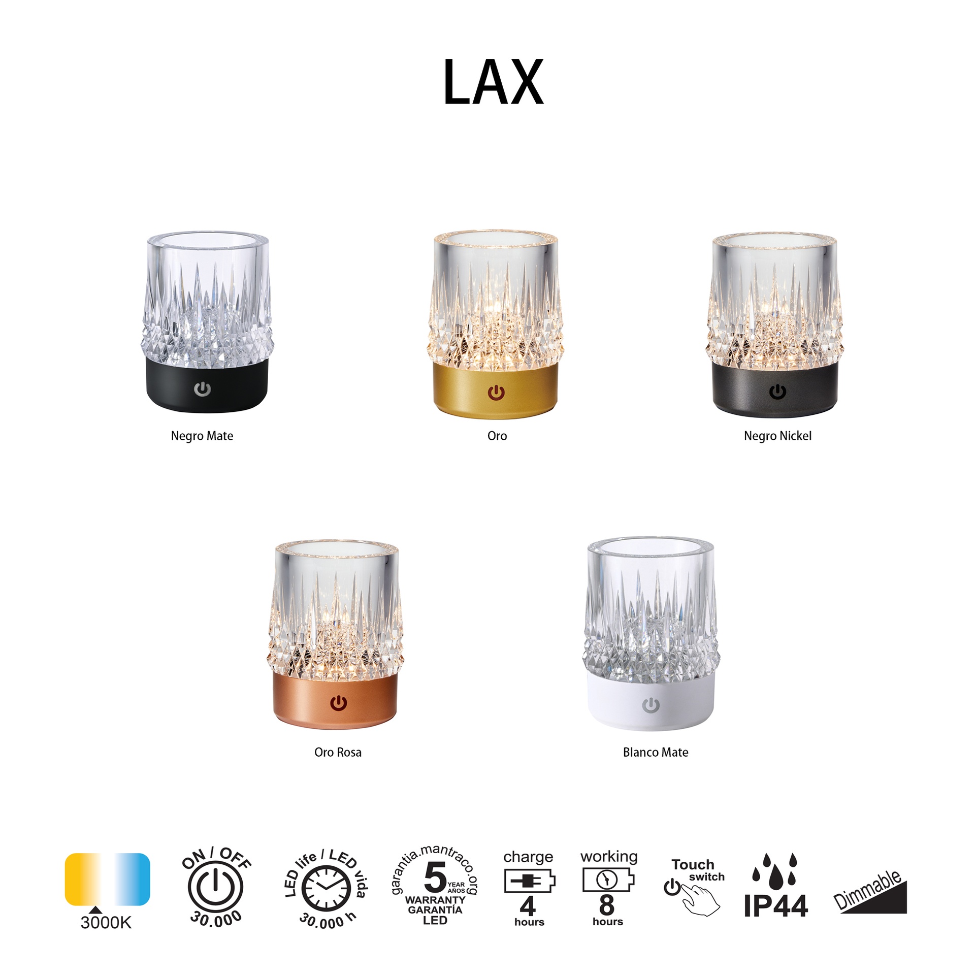 LAX * SOBREMESA 1W 3000K NEGRO NICKEL - Imagen 9