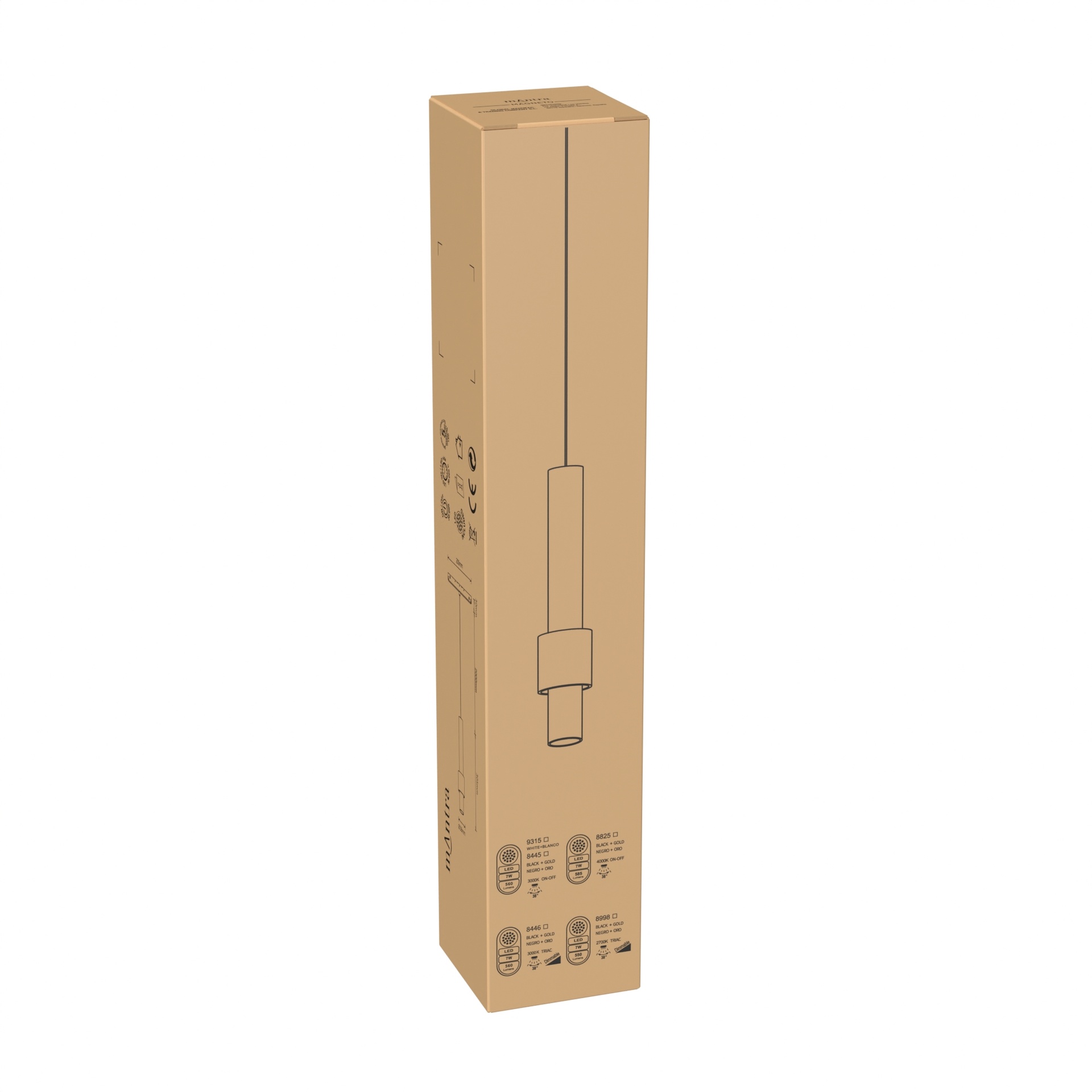 MAGNETO* COLGANTE 7W NEGRO/ORO 3000K TRIAC - Imagen 2