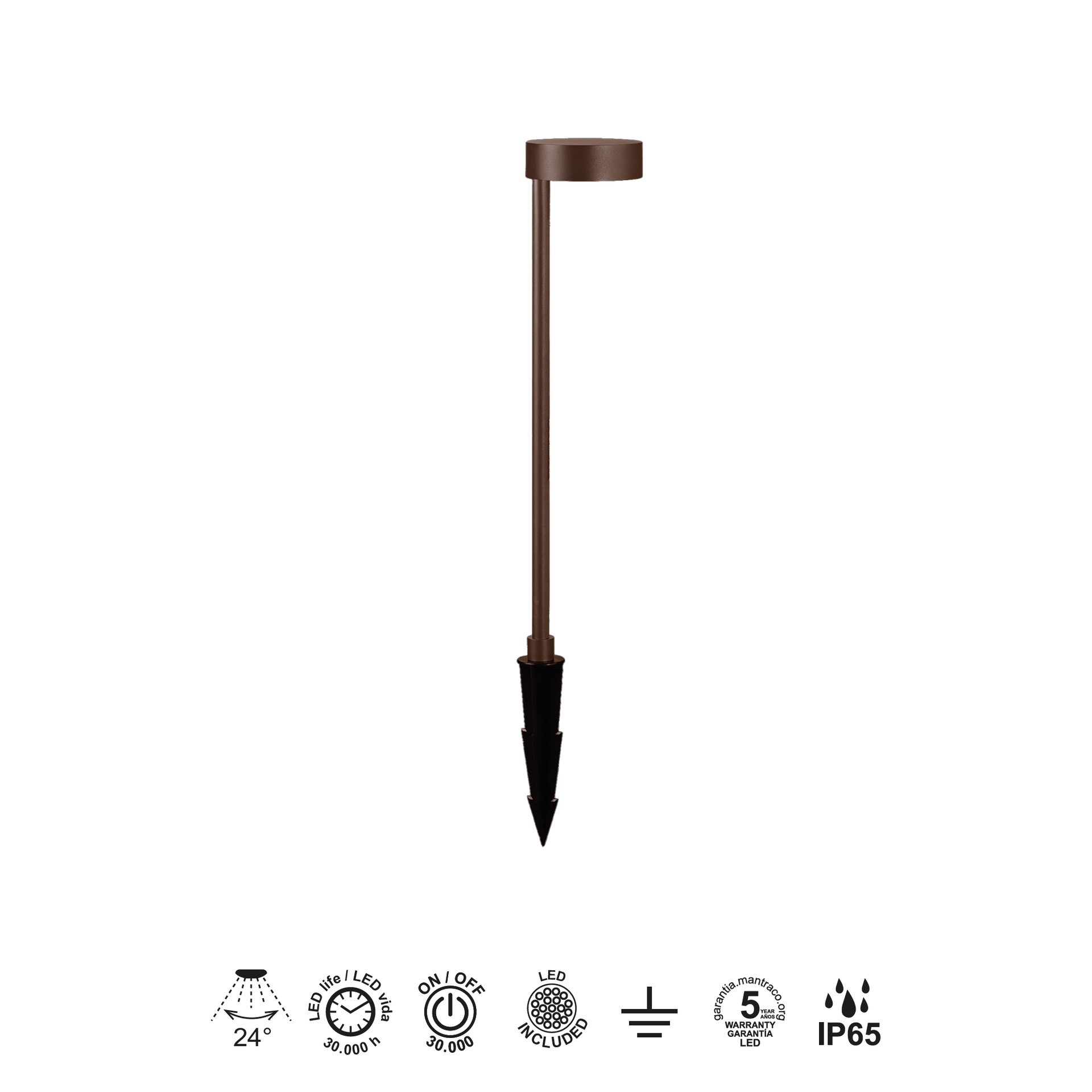 NAGANO * BALIZA LED 7W 3000K CORTEN - Imagen 3