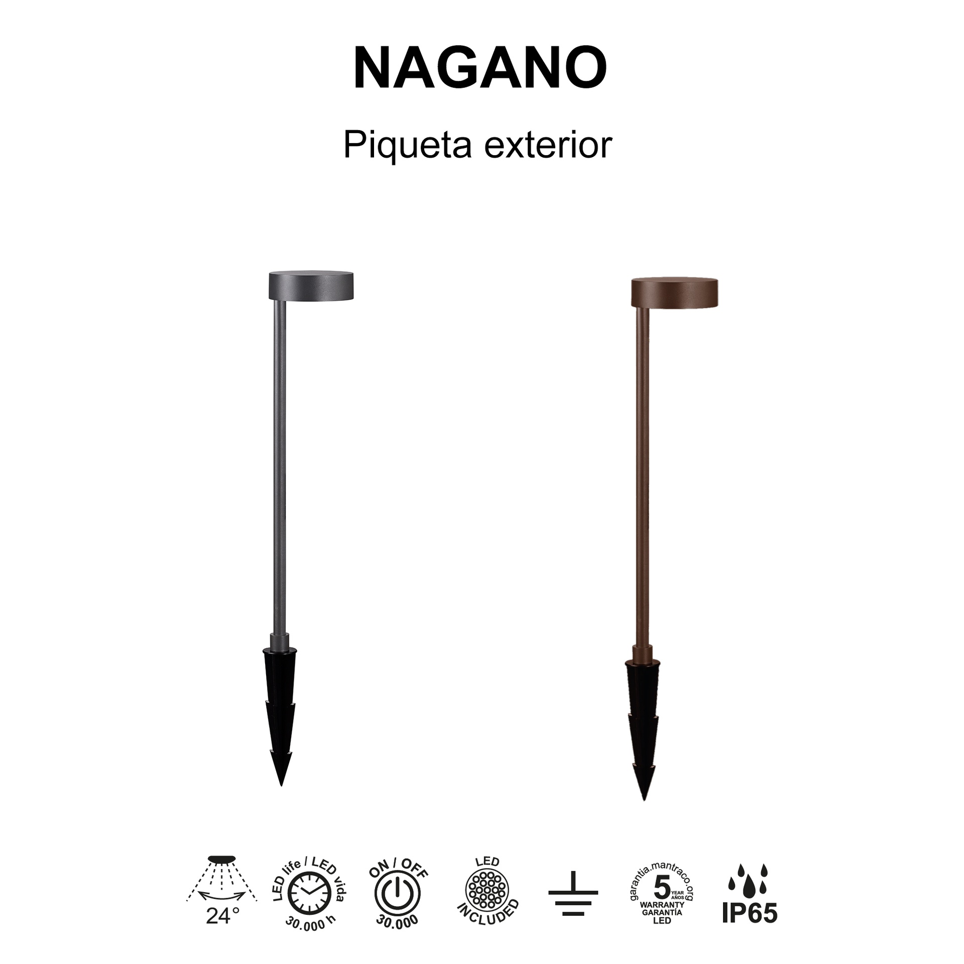 NAGANO * BALIZA LED 7W 3000K CORTEN - Imagen 9