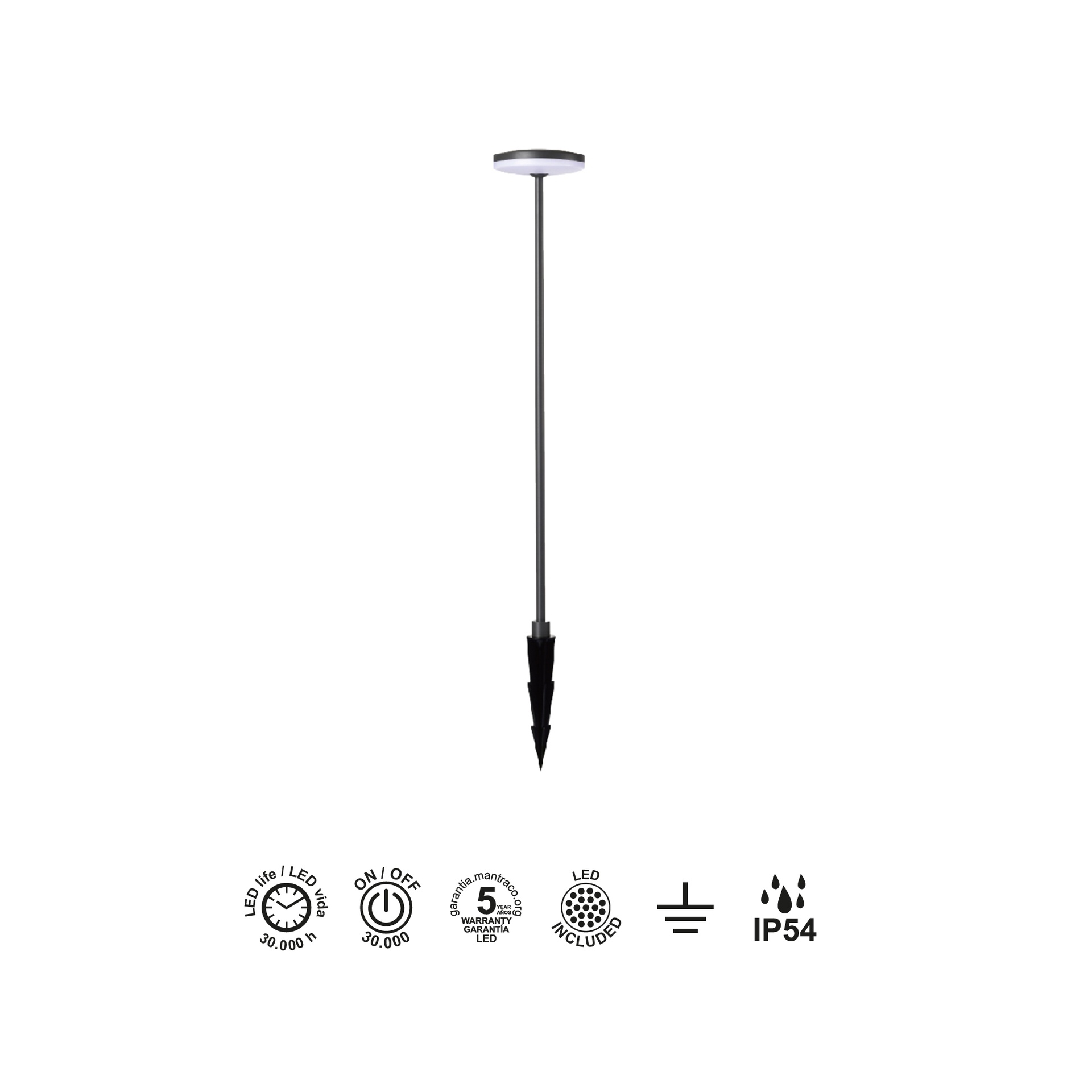 AKITA * BALIZA LED 12W H.80 3000K NEGRO - Imagen 3