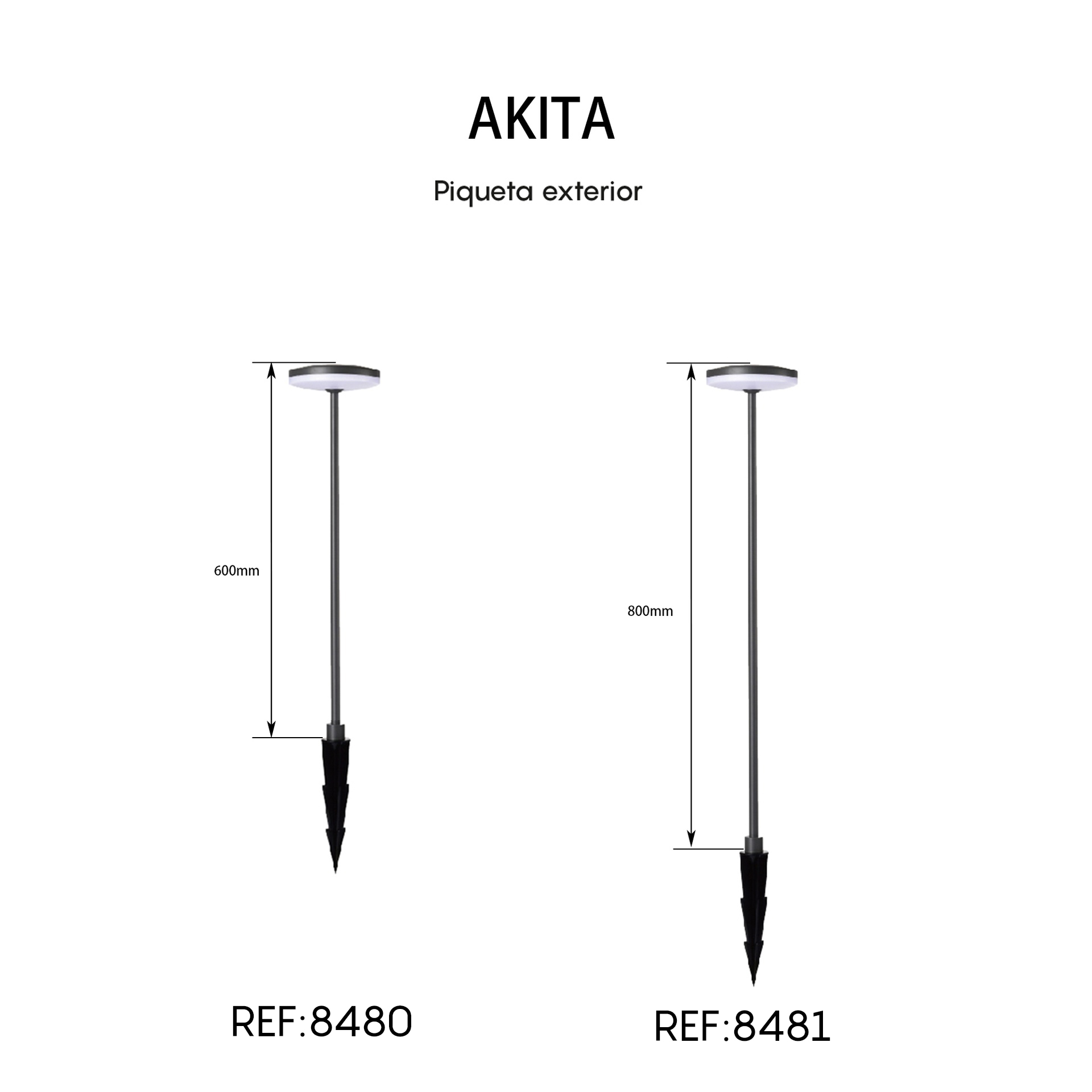 AKITA * BALIZA LED 12W H.80 3000K NEGRO - Imagen 9
