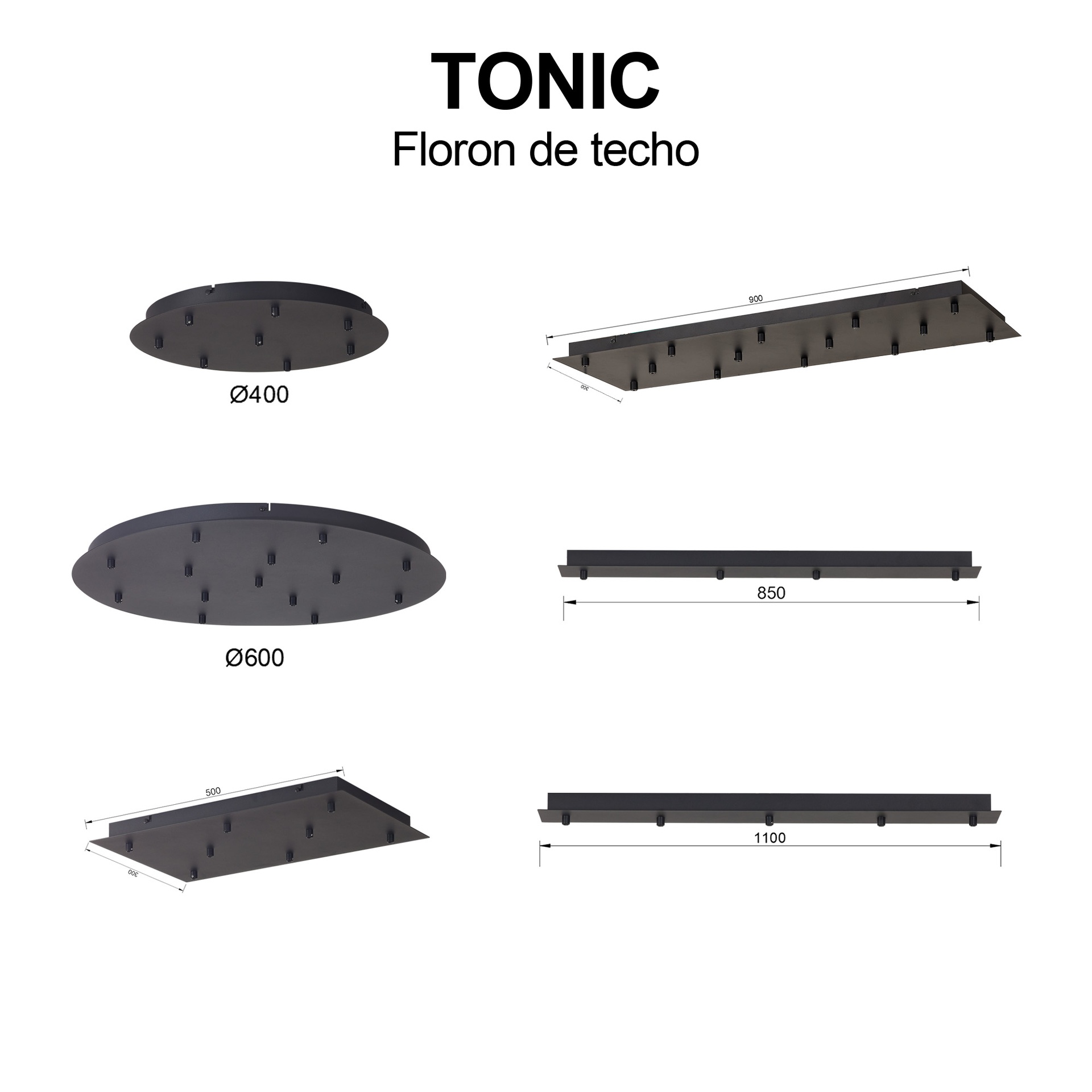 TONIC * BASE RECTANGULAR - NEGRO ARENADO - 85 x 80 cm - Imagen 6