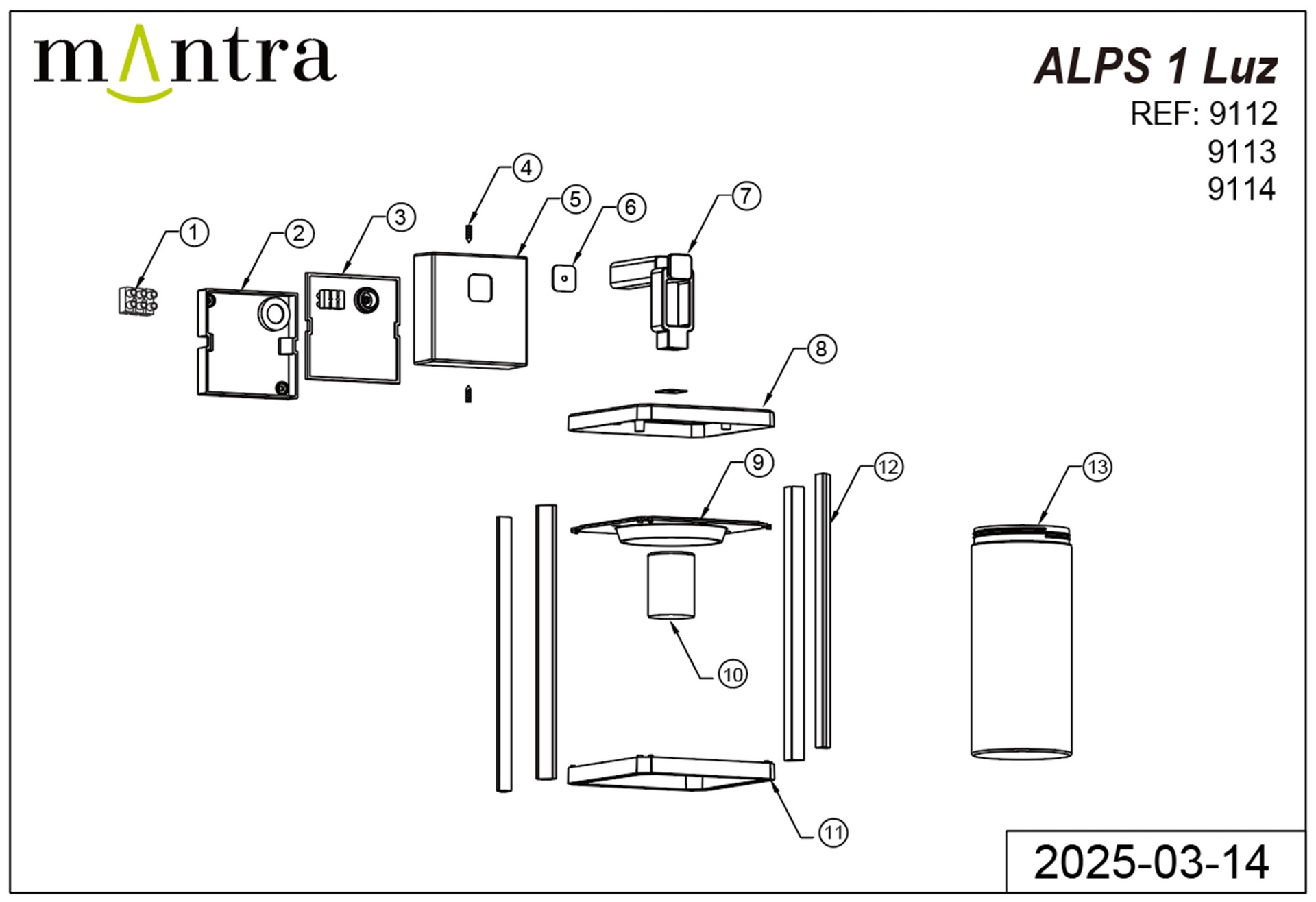 ALPS * WALL LIGHT 1L E27 IP65 BLACK - Imagen 6