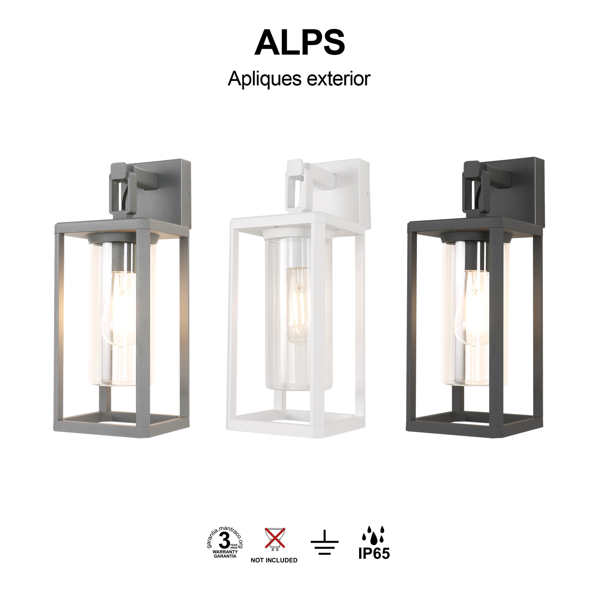 ALPS * WALL LIGHT 1L E27 IP65 BLACK - Imagen 9