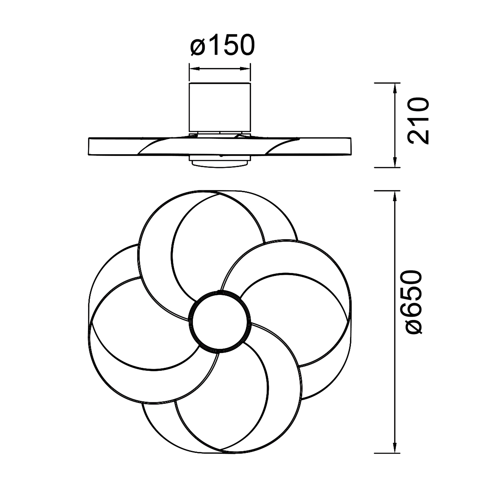 ROSE * Ceiling Lamp / Ventilation - White+Wood - Imagen 4