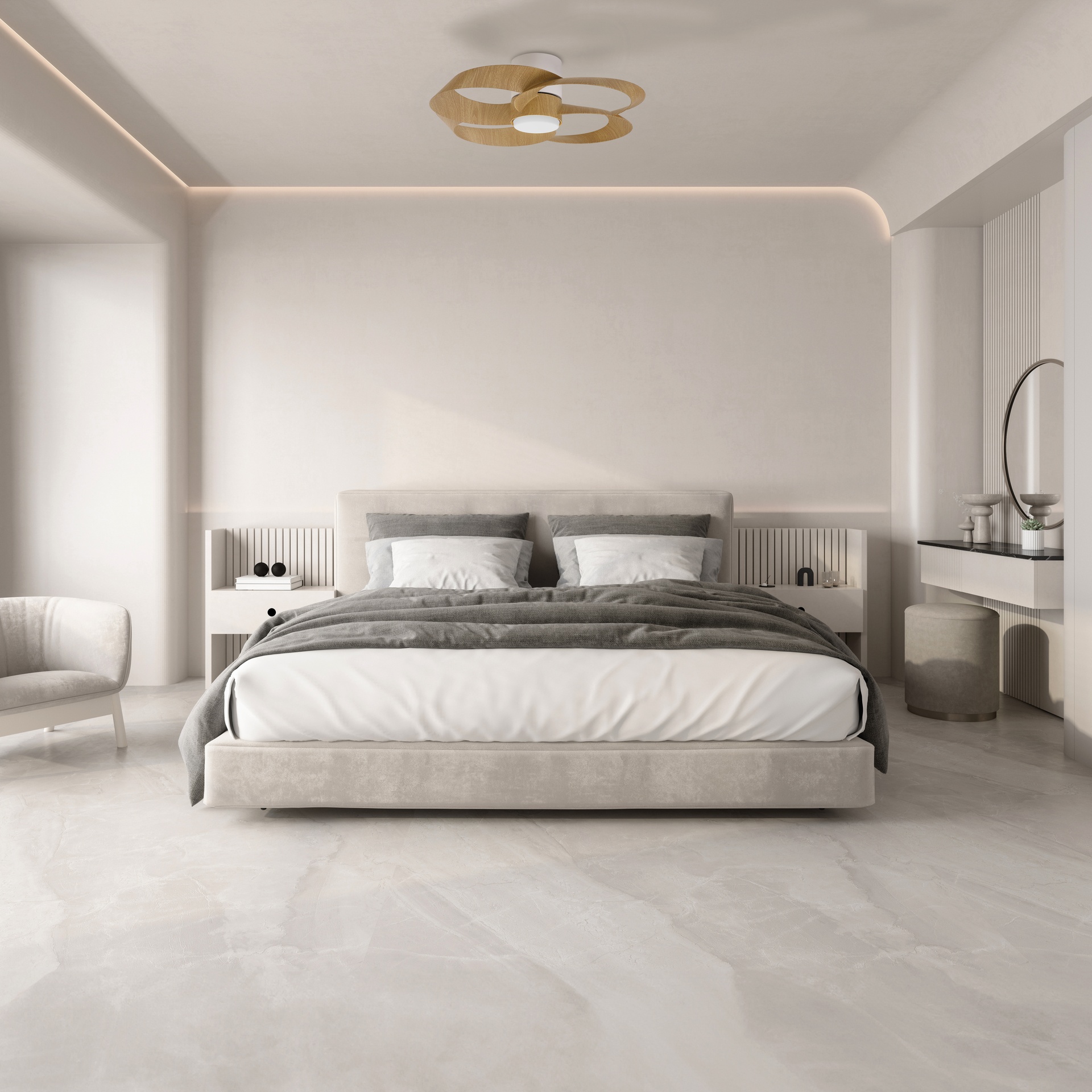 ROSE * Ceiling Lamp / Ventilation - White+Wood - Imagen 15