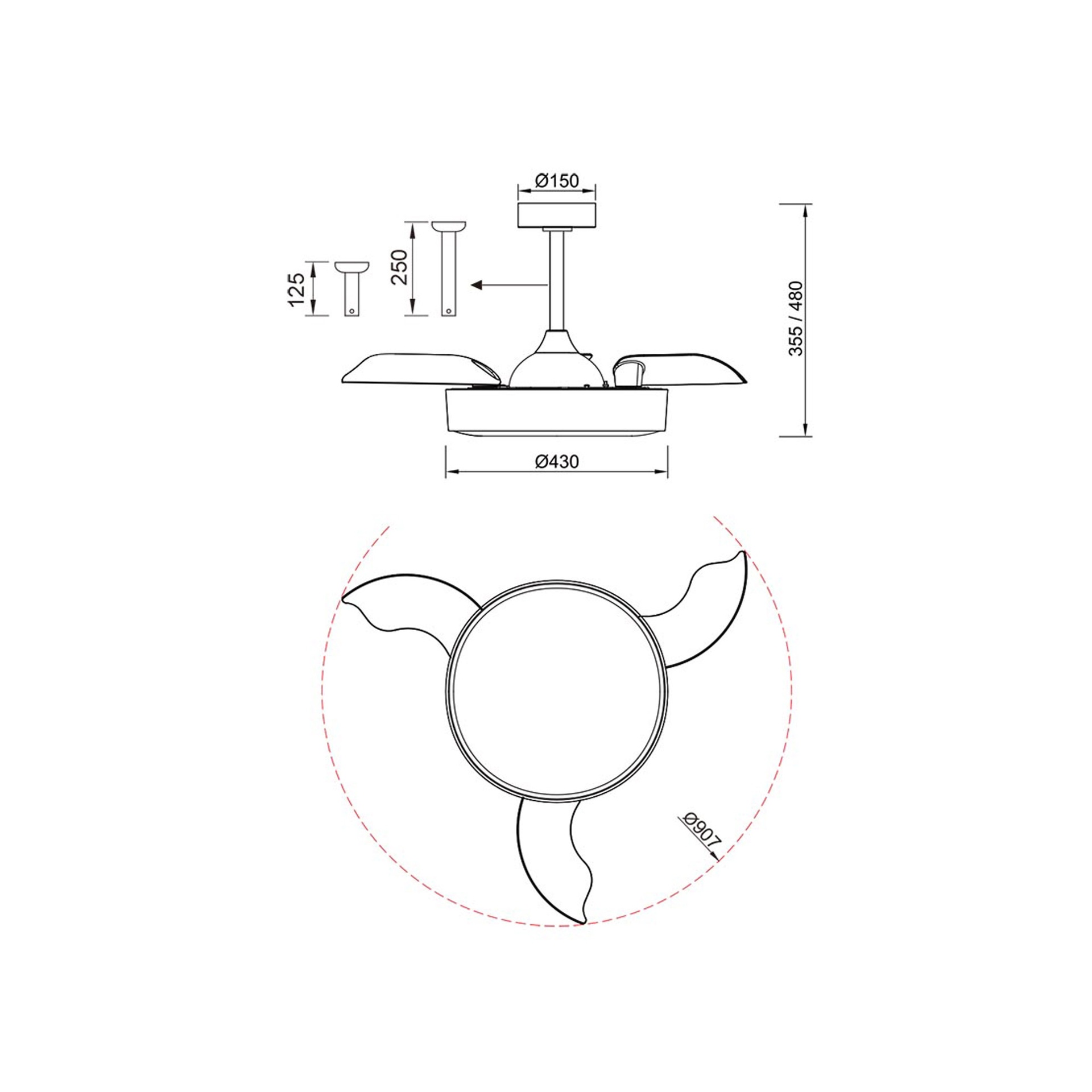 ALASKA*Ventilation LED 45W-2700K-6500K - Imagen 2
