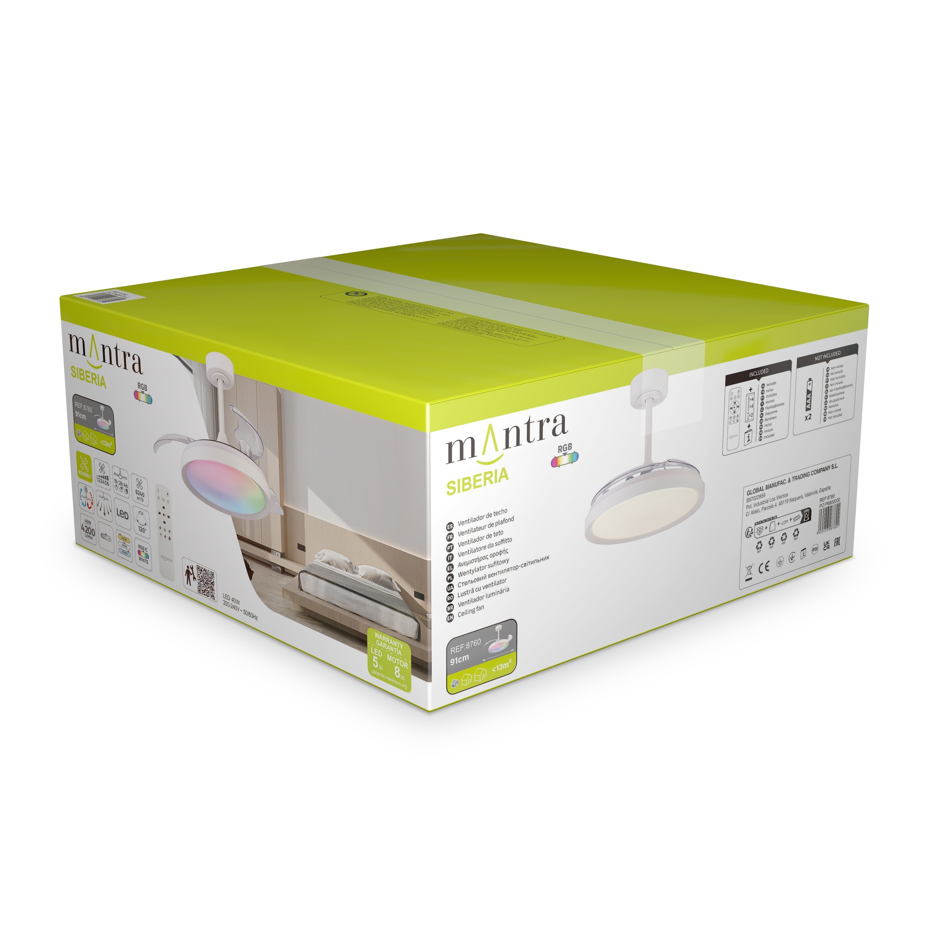 SIBERIA * Ceiling Lamp / Ventilation - White D43 - Imagen 8