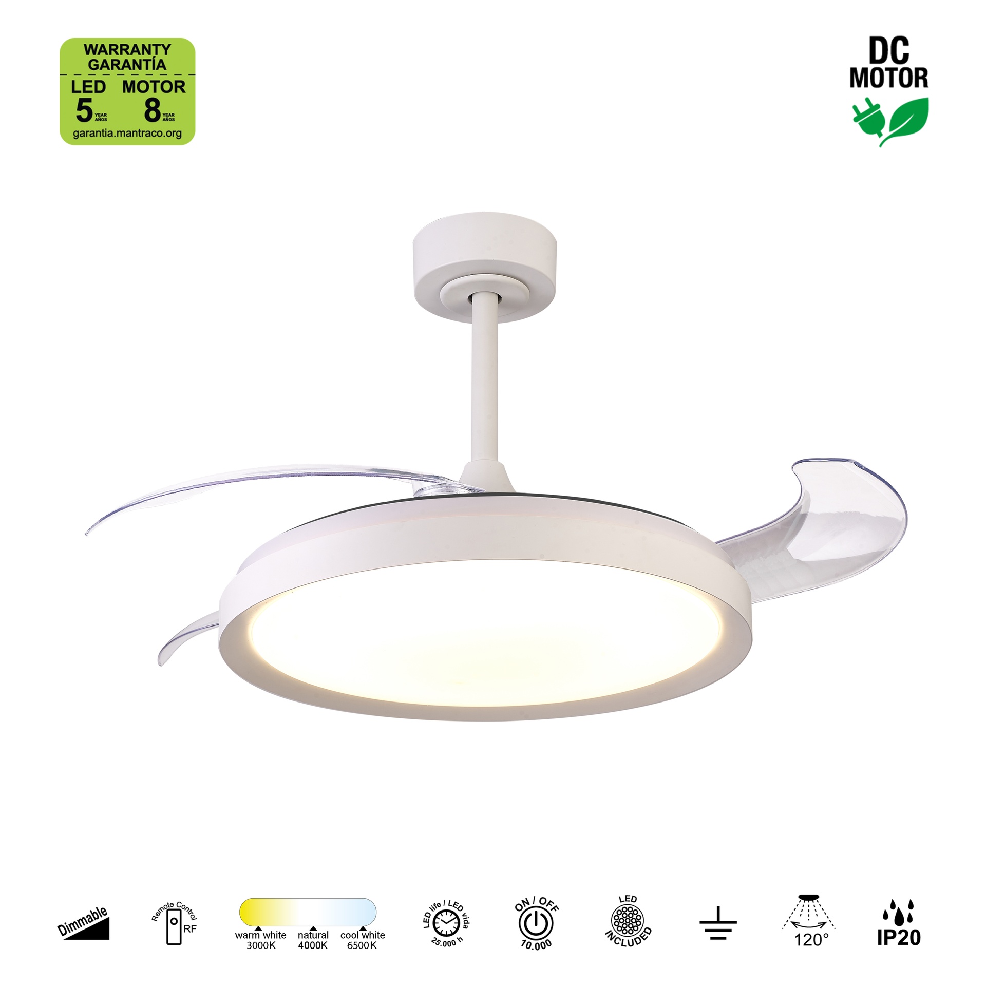 MISTRAL FAN * Ceiling Lamp / Ventilation - White - Imagen 12