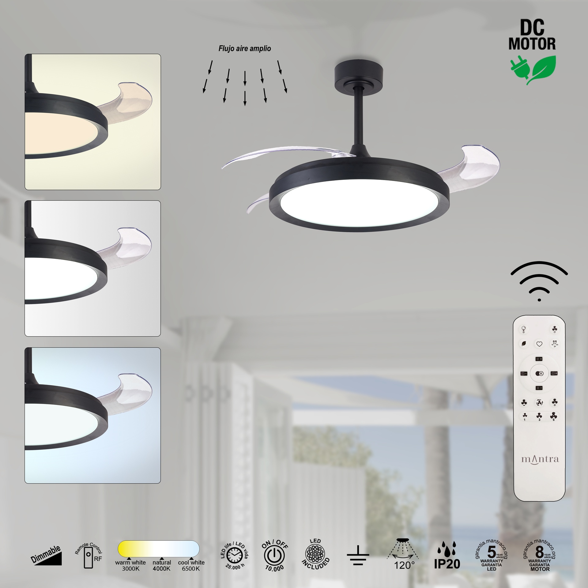 MISTRAL FAN * Ceiling Lamp / Ventilation - Black - Imagen 13