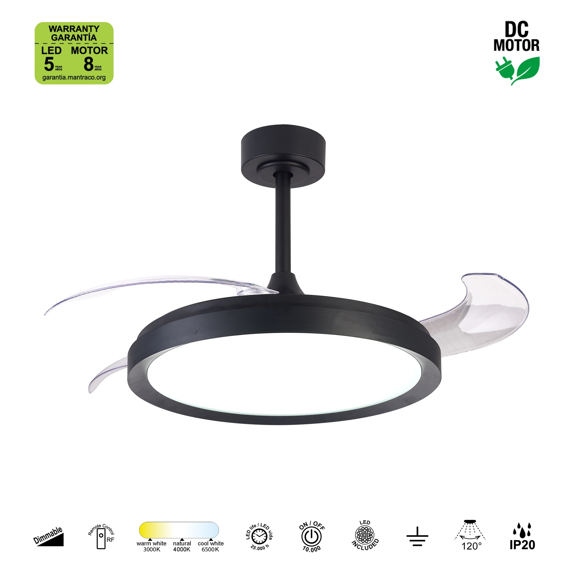 MISTRAL FAN * Ceiling Lamp / Ventilation - Black - Imagen 16