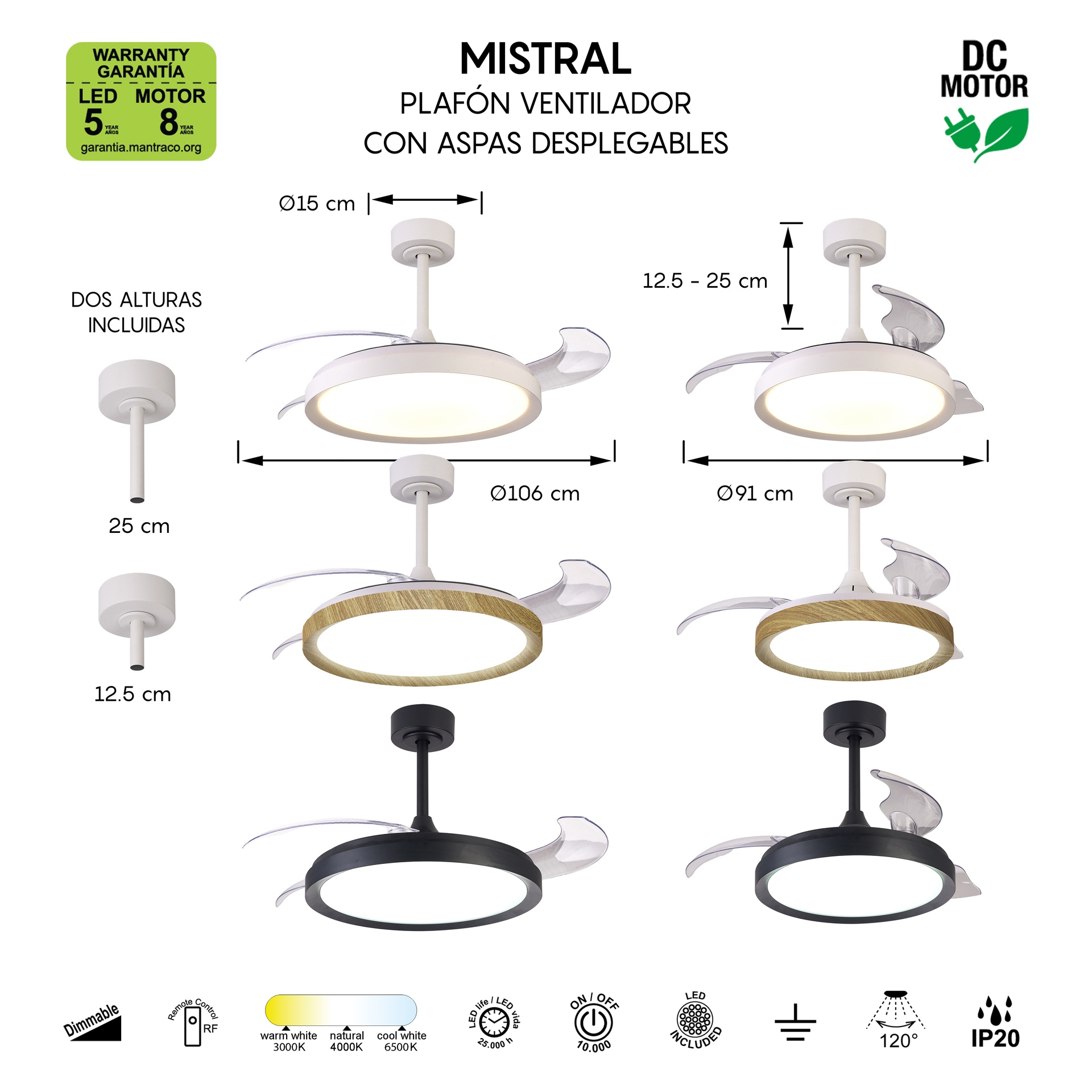 MISTRAL FAN * Ceiling Lamp / Ventilation - Black - Imagen 18