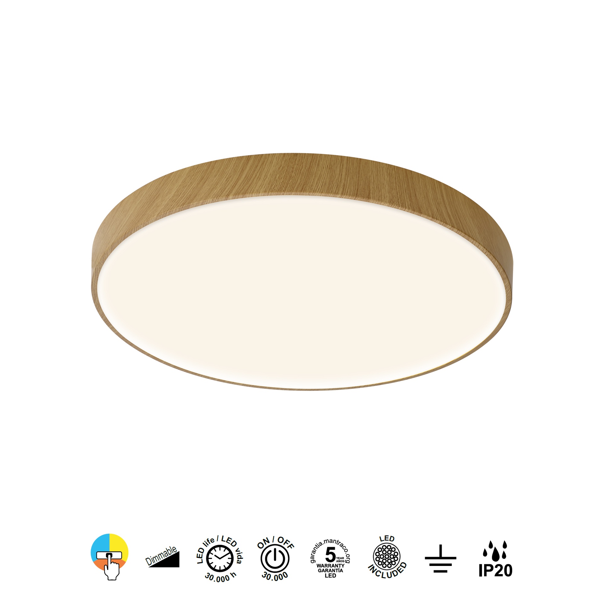 CUMBUCO II * PLAFON LED 30W MADERA CCT (copia) - Imagen 3
