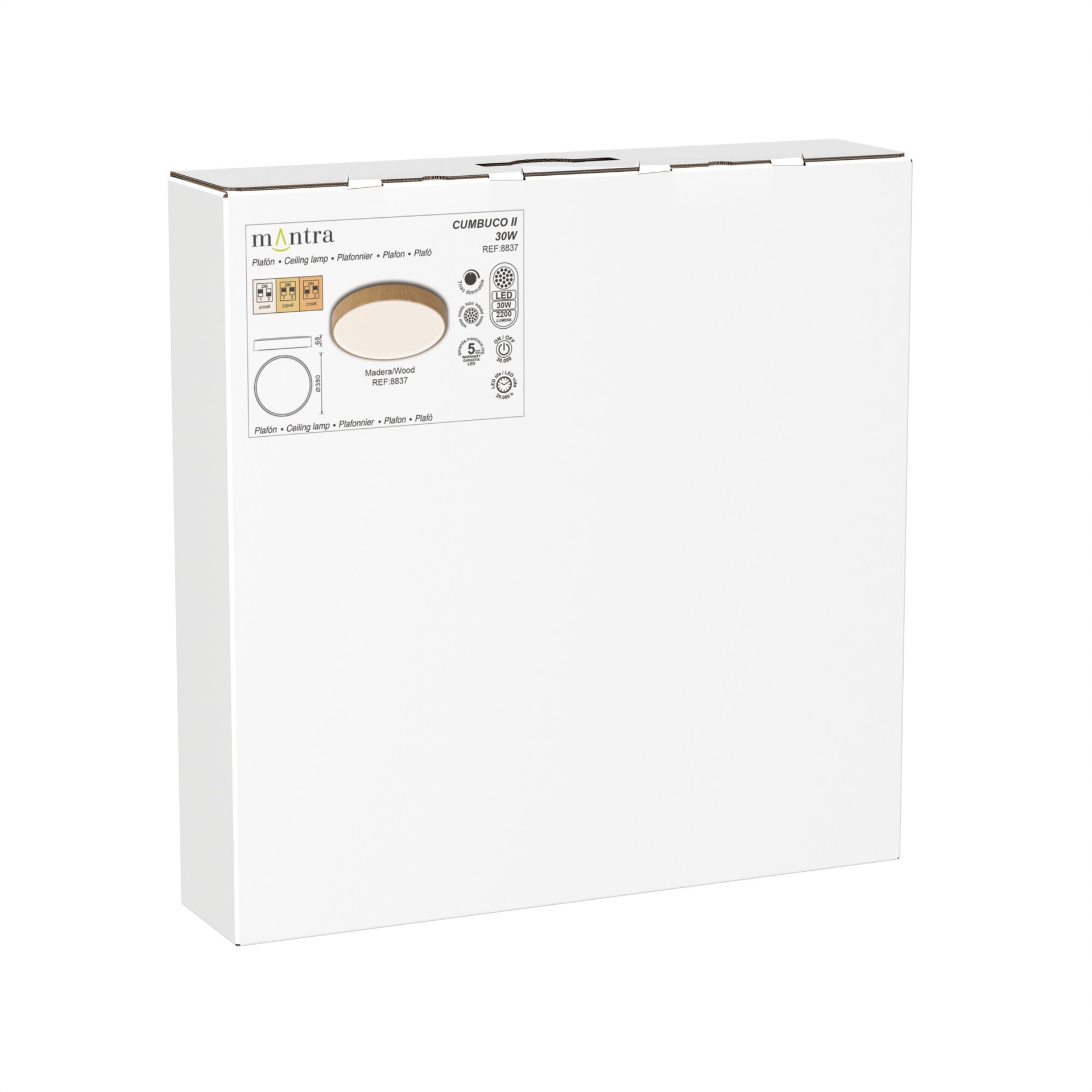 CUMBUCO II * PLAFON LED 30W MADERA CCT (copia) - Imagen 7