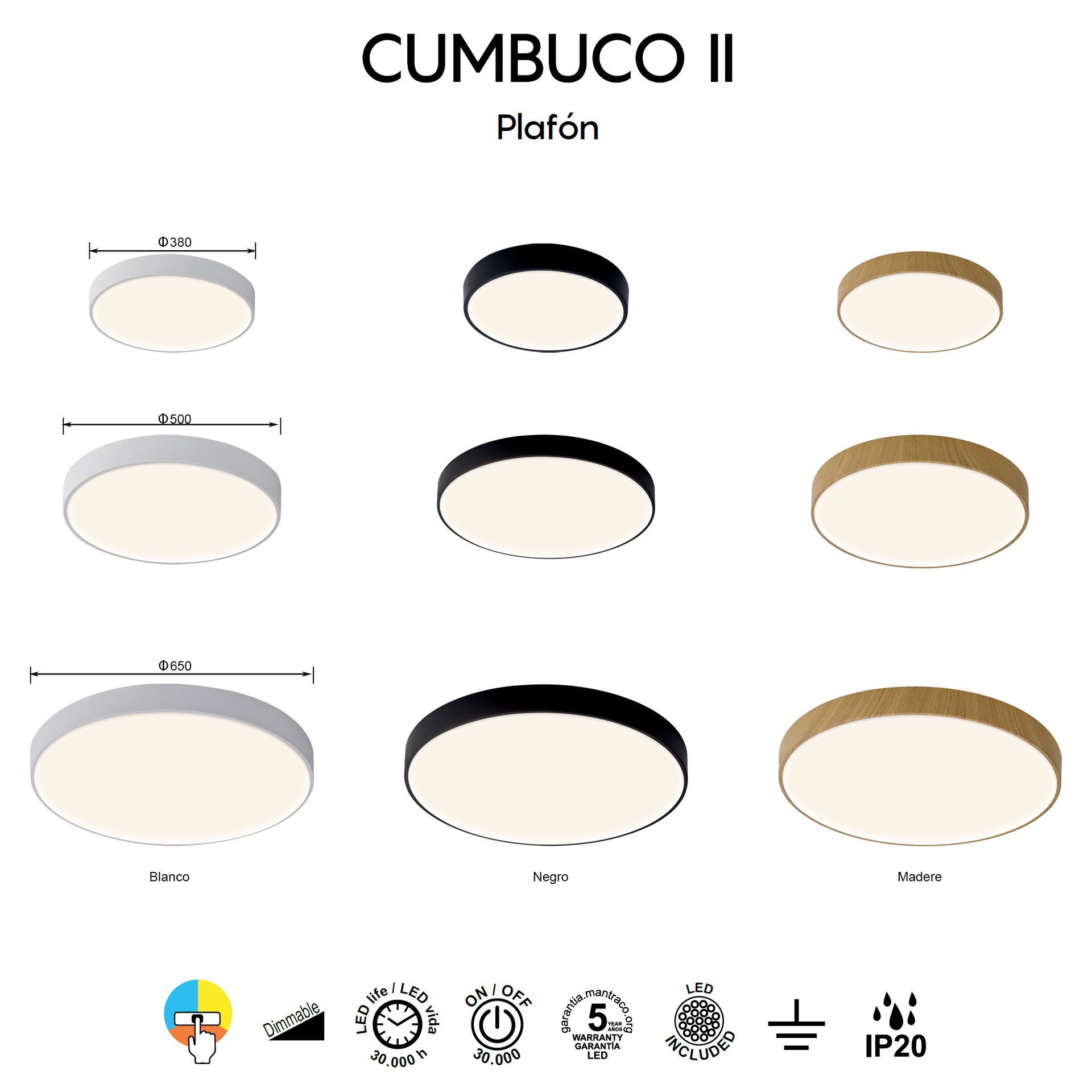 CUMBUCO II * PLAFON LED 30W MADERA CCT (copia) - Imagen 8