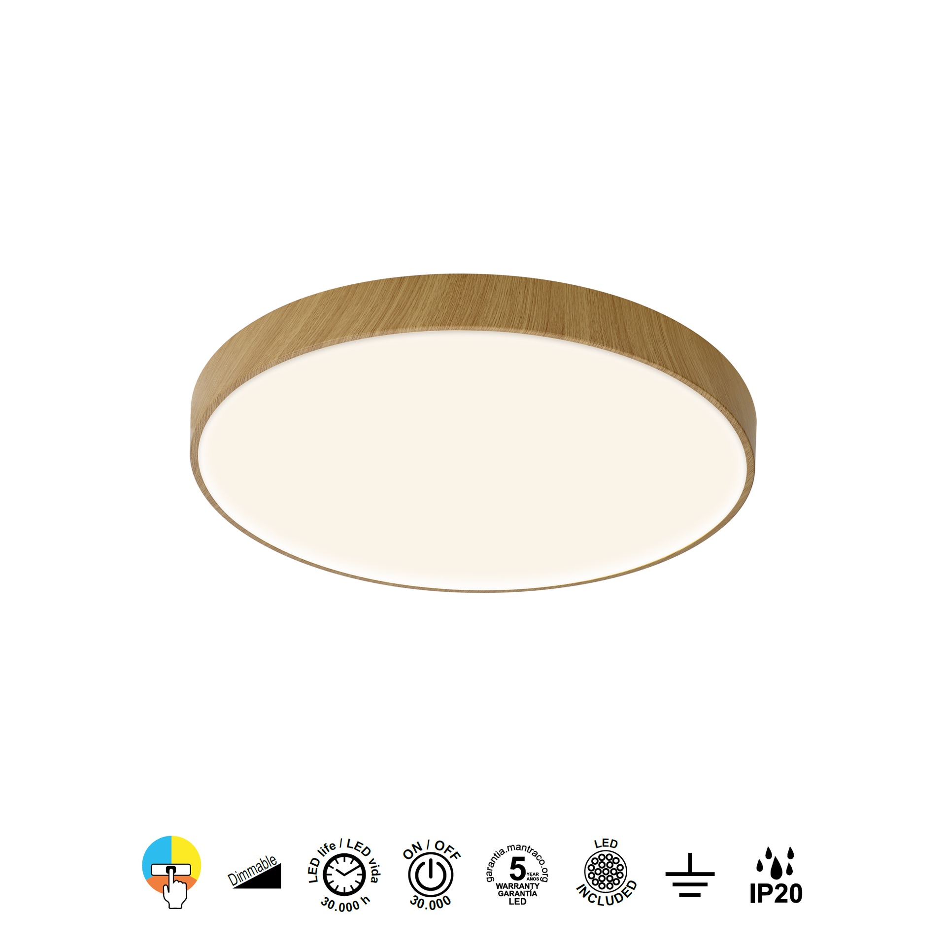CUMBUCO II * PLAFON LED 40W MADERA CCT (copia) - Imagen 3
